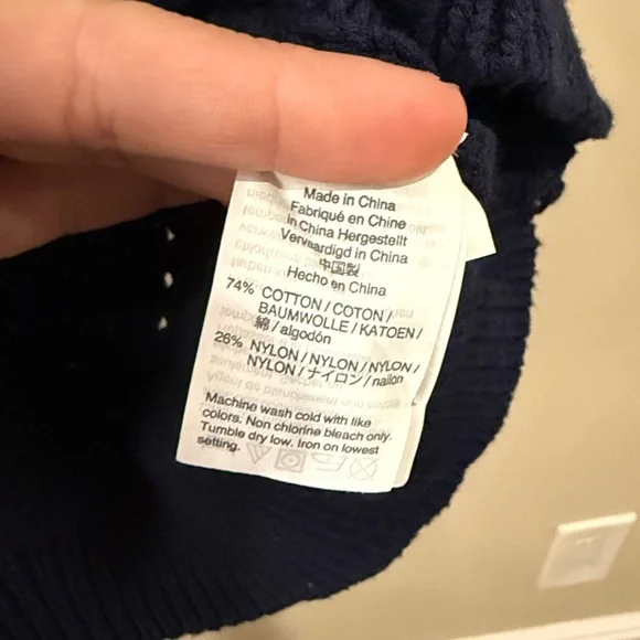 J.CREW NWOT Navy Blue Women's Sweater pointelle -knit layer preppy - Picture 12 of 12